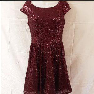 Red sequin dress